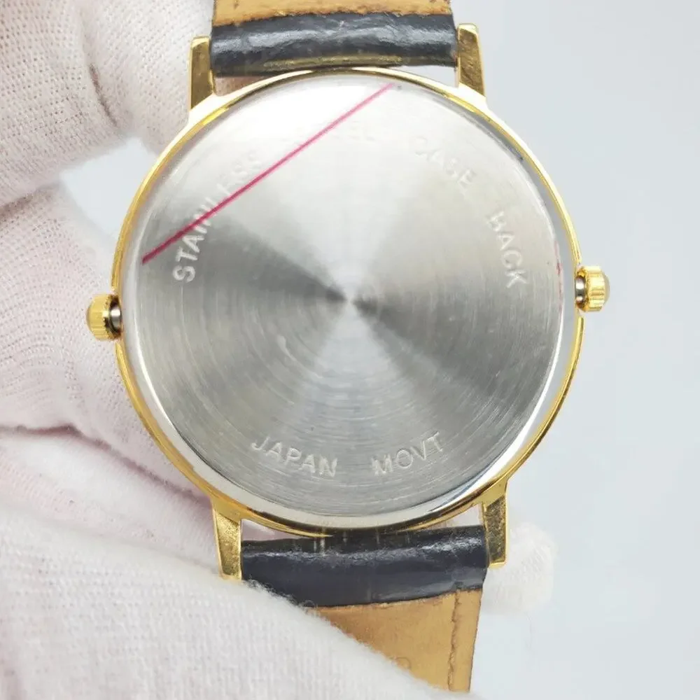 Disney Mickey Mouse Dual Dial Watch Gold Black Band H2F